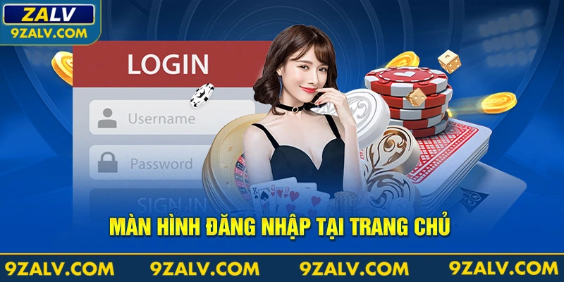 Màn hình đăng nhập tại trang chủ